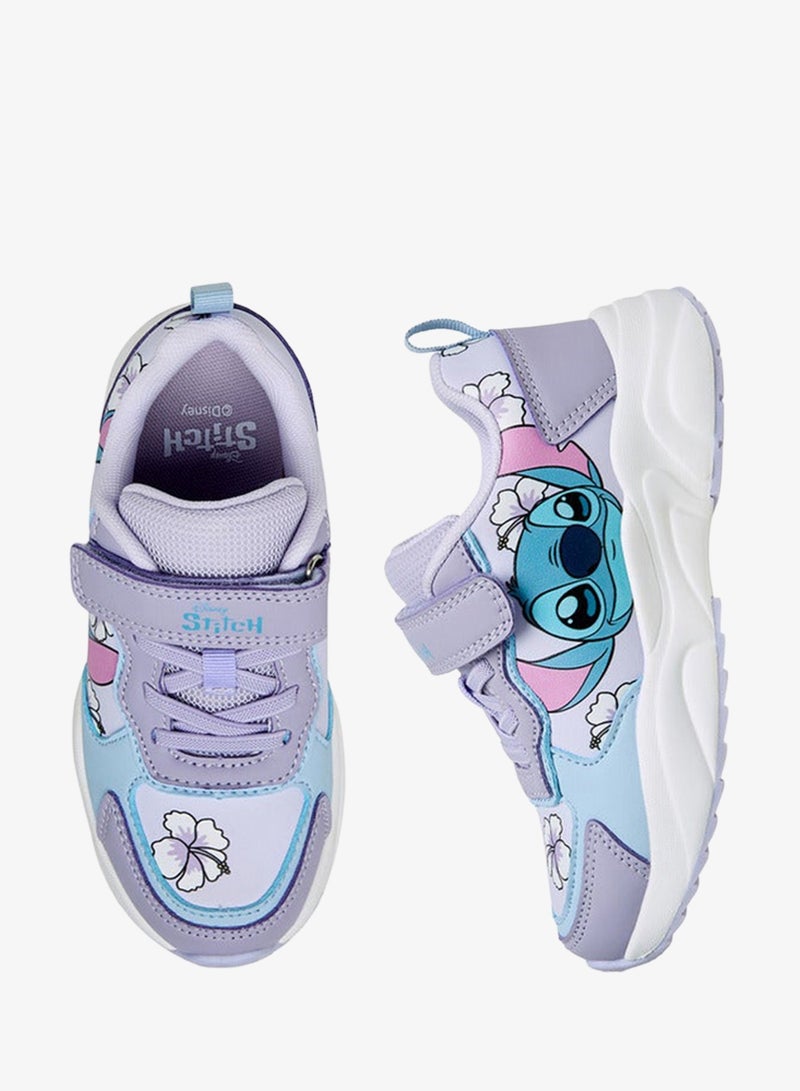 Disney Girls Stitch Print Hook & Loop Sneakers - Image 2